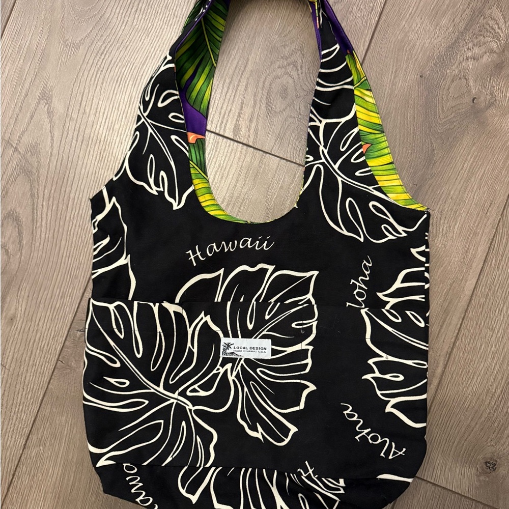Local design made in Hawaii Monstera Leaf reversible print Tote Bag